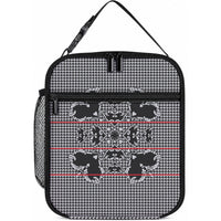 Charcoal Black Hearts Crown Traditional Geometry Lunch Bag Seanamarena Basotho Blanket Inspired