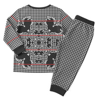 Charcoal Black Hearts Crown Traditional Geometry Christmas Pajama Set Seanamarena Basotho Blanket Inspired