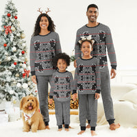 Charcoal Black Hearts Crown Traditional Geometry Christmas Pajama Set Seanamarena Basotho Blanket Inspired
