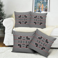 Charcoal Black Hearts Crown Traditional Geometry Pillow Cover Seanamarena Basotho Blanket Inspired