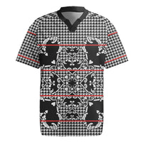 Charcoal Black Hearts Crown Traditional Geometry Rugby Jersey Seanamarena Basotho Blanket Inspired