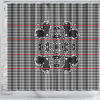 Charcoal Black Hearts Crown Traditional Geometry Shower Curtain Seanamarena Basotho Blanket Inspired