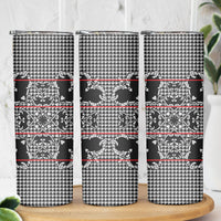 Charcoal Black Hearts Crown Traditional Geometry Skinny Tumbler Seanamarena Basotho Blanket Inspired