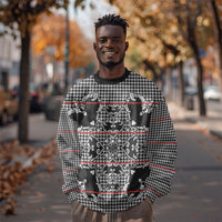 Charcoal Black Hearts Crown Traditional Geometry Sweatshirt Seanamarena Basotho Blanket Inspired