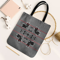 Charcoal Black Hearts Crown Traditional Geometry Tote Bag Seanamarena Basotho Blanket Inspired