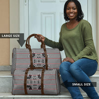 Charcoal Black Hearts Crown Traditional Geometry Travel Bag Seanamarena Basotho Blanket Inspired