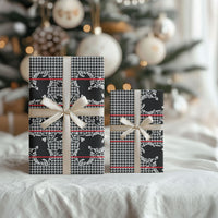 Charcoal Black Hearts Crown Traditional Geometry Wrapping Paper Seanamarena Basotho Blanket Inspired