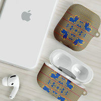 Cobalt Blue Hearts Crown Traditional Geometry AirPods Case Seanamarena Basotho Blanket Inspired