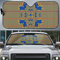 Cobalt Blue Hearts Crown Traditional Geometry Auto Sun Shade Seanamarena Basotho Blanket Inspired