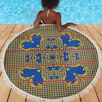 Cobalt Blue Hearts Crown Traditional Geometry Beach Blanket Seanamarena Basotho Blanket Inspired