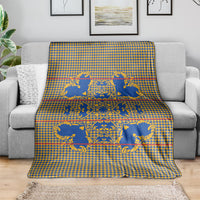 Cobalt Blue Hearts Crown Traditional Geometry Blanket Seanamarena Basotho Blanket Inspired