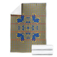 Cobalt Blue Hearts Crown Traditional Geometry Blanket Seanamarena Basotho Blanket Inspired