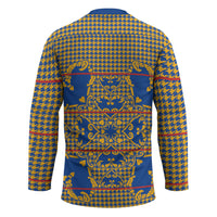 Cobalt Blue Hearts Crown Traditional Geometry Hockey Jersey Seanamarena Basotho Blanket Inspired