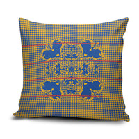 Cobalt Blue Hearts Crown Traditional Geometry Pillow Cover Seanamarena Basotho Blanket Inspired
