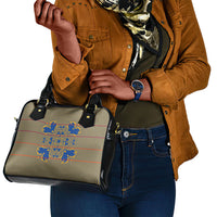 Cobalt Blue Hearts Crown Traditional Geometry Shoulder Handbag Seanamarena Basotho Blanket Inspired