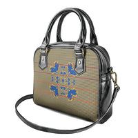 Cobalt Blue Hearts Crown Traditional Geometry Shoulder Handbag Seanamarena Basotho Blanket Inspired