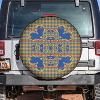 Cobalt Blue Hearts Crown Traditional Geometry Spare Tire Cover Seanamarena Basotho Blanket Inspired