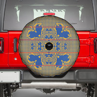 Cobalt Blue Hearts Crown Traditional Geometry Spare Tire Cover Seanamarena Basotho Blanket Inspired
