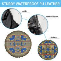 Cobalt Blue Hearts Crown Traditional Geometry Spare Tire Cover Seanamarena Basotho Blanket Inspired