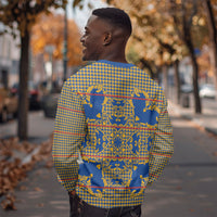 Cobalt Blue Hearts Crown Traditional Geometry Sweatshirt Seanamarena Basotho Blanket Inspired