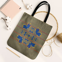 Cobalt Blue Hearts Crown Traditional Geometry Tote Bag Seanamarena Basotho Blanket Inspired