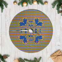 Cobalt Blue Hearts Crown Traditional Geometry Tree Skirt Seanamarena Basotho Blanket Inspired