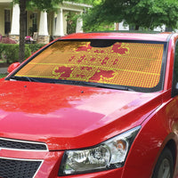 Scarlet Red Hearts Crown Traditional Geometry Auto Sun Shade Seanamarena Basotho Blanket Inspired
