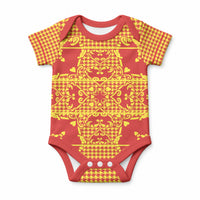 Scarlet Red Hearts Crown Traditional Geometry Baby Onesie Seanamarena Basotho Blanket Inspired