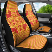 Scarlet Red Hearts Crown Traditional Geometry Car Seat Cover Seanamarena Basotho Blanket Inspired
