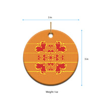 Scarlet Red Hearts Crown Traditional Geometry Ceramic Ornament Seanamarena Basotho Blanket Inspired