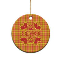 Scarlet Red Hearts Crown Traditional Geometry Ceramic Ornament Seanamarena Basotho Blanket Inspired