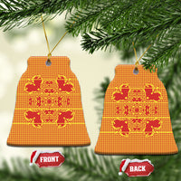 Scarlet Red Hearts Crown Traditional Geometry Ceramic Ornament Seanamarena Basotho Blanket Inspired