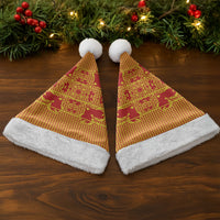 Scarlet Red Hearts Crown Traditional Geometry Christmas Santa Hat Seanamarena Basotho Blanket Inspired