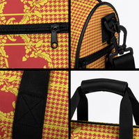 Scarlet Red Hearts Crown Traditional Geometry Duffle Bag Seanamarena Basotho Blanket Inspired