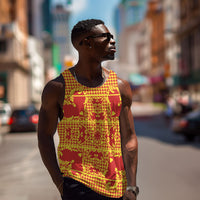 Scarlet Red Hearts Crown Traditional Geometry Men Tank Top Seanamarena Basotho Blanket Inspired