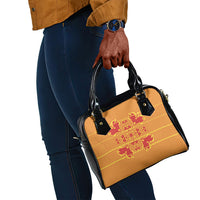 Scarlet Red Hearts Crown Traditional Geometry Shoulder Handbag Seanamarena Basotho Blanket Inspired