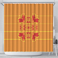 Scarlet Red Hearts Crown Traditional Geometry Shower Curtain Seanamarena Basotho Blanket Inspired