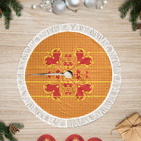 Scarlet Red Hearts Crown Traditional Geometry Tree Skirt Seanamarena Basotho Blanket Inspired
