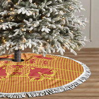 Scarlet Red Hearts Crown Traditional Geometry Tree Skirt Seanamarena Basotho Blanket Inspired
