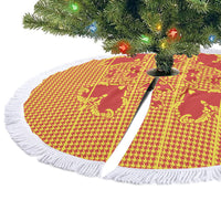 Scarlet Red Hearts Crown Traditional Geometry Tree Skirt Seanamarena Basotho Blanket Inspired