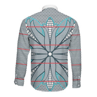 Cobalt Blue Khotso Mojalefa Poone Long Sleeve Button Shirt Basotho Khotso Blanket Inspired