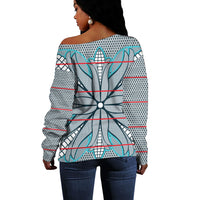 Cobalt Blue Khotso Mojalefa Poone Off Shoulder Sweater Basotho Khotso Blanket Inspired