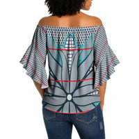 Cobalt Blue Khotso Mojalefa Poone Off Shoulder Wrap Waist Top Basotho Khotso Blanket Inspired