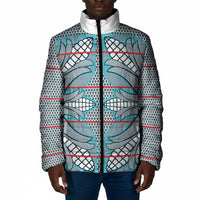 Cobalt Blue Khotso Mojalefa Poone Padded Jacket Basotho Khotso Blanket Inspired