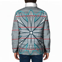 Cobalt Blue Khotso Mojalefa Poone Padded Jacket Basotho Khotso Blanket Inspired