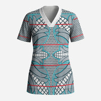 Cobalt Blue Khotso Mojalefa Poone Scrub Top Basotho Khotso Blanket Inspired