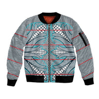 Cobalt Blue Khotso Mojalefa Poone Sleeve Zip Bomber Jacket Basotho Khotso Blanket Inspired