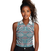 Cobalt Blue Khotso Mojalefa Poone Women Sleeveless Polo Shirt Basotho Khotso Blanket Inspired