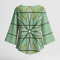 Emerald Green Khotso Mojalefa Poone Kimono Sleeve Blouse Basotho Khotso Blanket Inspired
