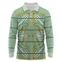 Emerald Green Khotso Mojalefa Poone Long Sleeve Polo Shirt Basotho Khotso Blanket Inspired